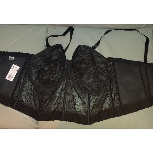 NWT Goddess Black Lace Bustier 50F Plus Size Bridal Lingerie Underwire Corset - Picture 3 of 9